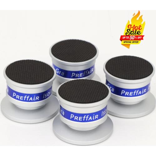 4Pcs Preffair Aluminium Black Shockproof Spike Pad Isolation Stand HiFi Amplifiers