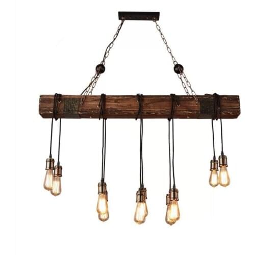 Retro industrial solid wood art Pendant light For coffee restaurant bar table LOFT living room hanging lamp Light Fixtures