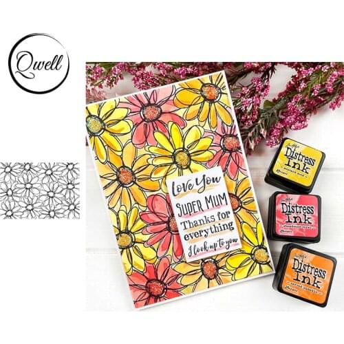 QWELL Fragrant Daisy Background Clear Transparent Stamps for DIY Craft Cards Album Scrapbooking 2021 NEW ARRIVAL