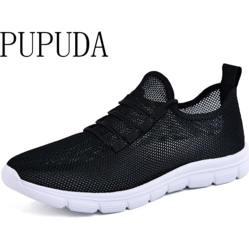 PUPUDA casual shoes men mesh breathable sport shoes male fashion 2020 summer comfy sneakers men trend running shoes big size11
