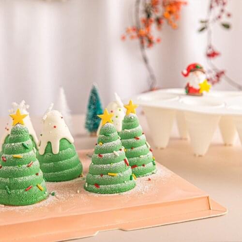 Christmas tree silicone mold cone shaped Christmas baking mold candle handmade soap mold baking Christmas kitchenware