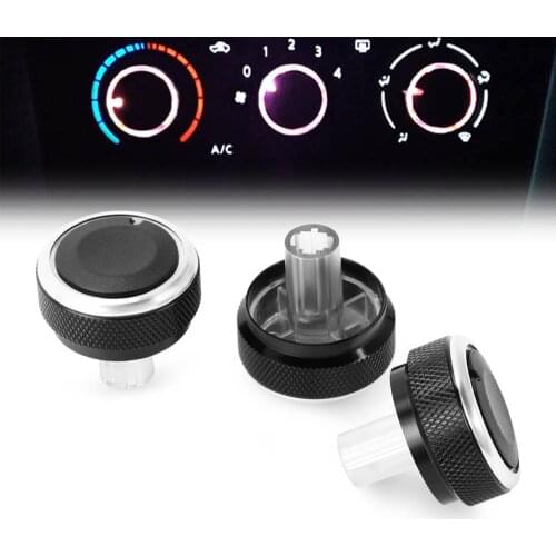 Aluminum Alloy Air Conditioning Knob 3pcs/set AC Knob Heat Control Switch Button Knob For Nissan Qashqai 2012 Car Styling
