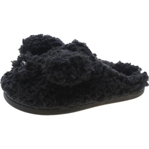 Fake fur woman slippers warm furry home shoes woman plush slides house cartoon girl sliders indoor floor ladies slippers women