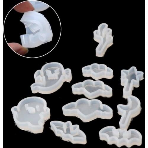 10Pcs Star Moon Ghost Elf Love Pendant Jewelry Silicone Mold Resin Craft Tool