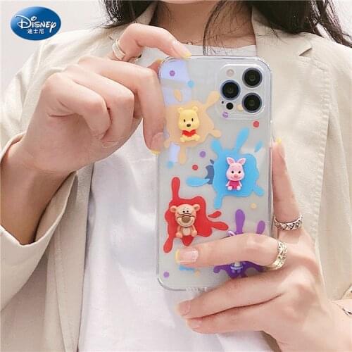 DISNEY Winnie the Pooh Silicone Case for IPhone 11 12Pro Xs Max iPhone 7 8 Plus Official Liquid Silicon 360 Full Cover zz0603