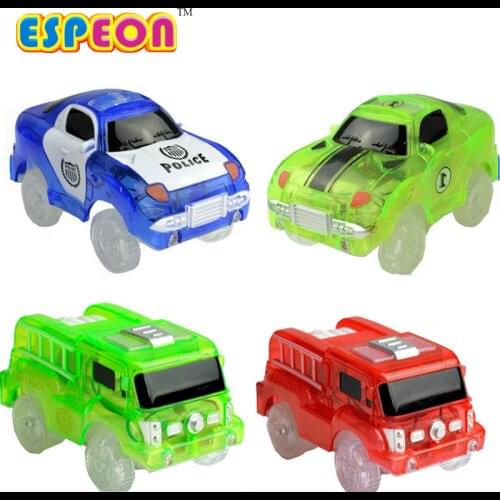 Magical Track Cars LED Light Electronics Car Tracks Toy Cars Parts Car Rail Race Track Childrens Toys For Boys Birthday Gifts