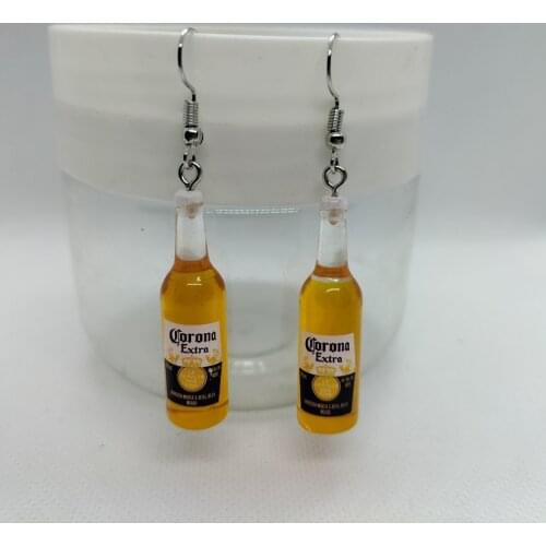 Yungqi Fashion Resin Beer Bottle Earring Creative Simulation of Mineral Bottles Earrings Cute Handmade Earrings Womens Jewelry