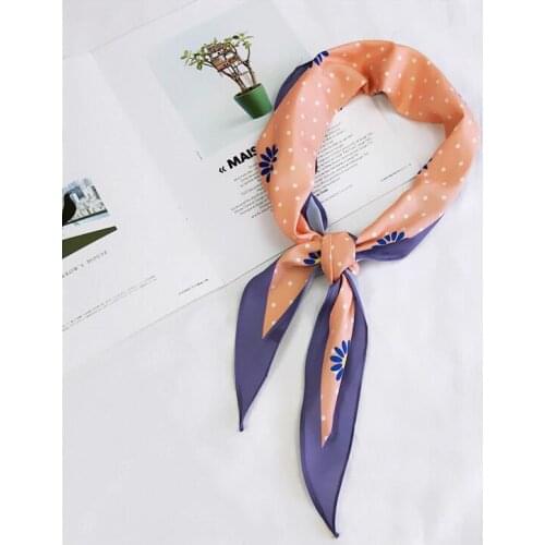 Yishine Women Multifunction Polyester Silk Scarf Sunflowers Dots Prints Summer Satin Long Wraps Scarves Shawl for Girls