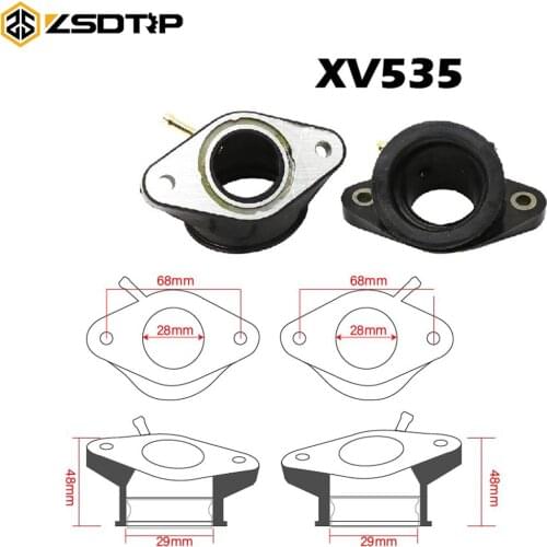 ZSDTRP Motorcycle Adapter Intake Manifold Pipe For Yamaha XV400 XV 400 Virago 91-94 XV535 XV 535 88-01 XV500 XV 500 1992-1998