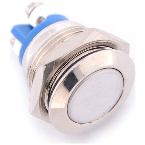 1PCS 16mm Start Horn Button Momentary Stainless Steel Metal Push Button Switch Hot Selling