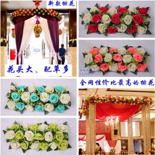 15pcs/lot High density wedding decorative flower arch artificial hydrangea road led flowers Wedding arch flower decoration
