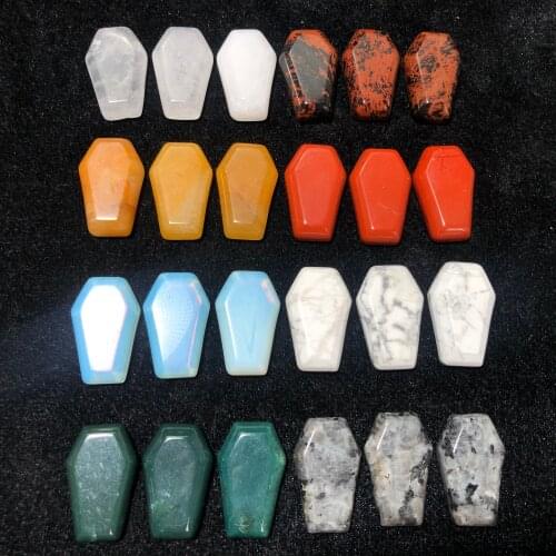 Different Materials Coffin Feng Shui Chakra Healing Reiki Quartz Stone Home Decoration Stone Handicraft Decoration Carvings