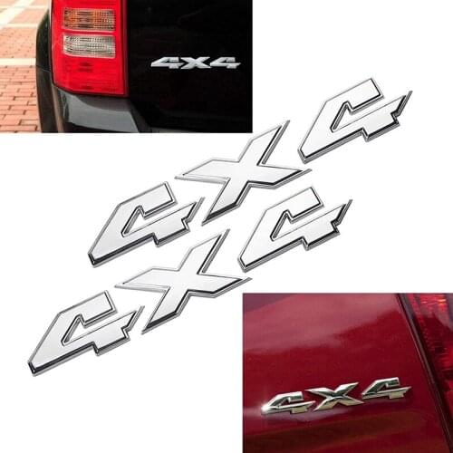 2Pcs 3D 4X4 Emblem for Auto Tuning SUV 4Wd Car Side Fender Rear Trunk Emblem Badge Chrome Decal Sticker