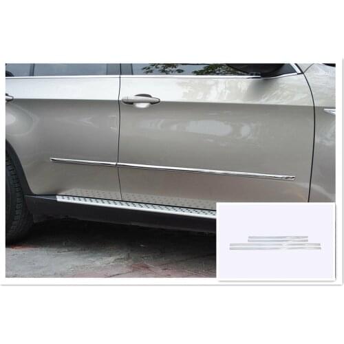 4pcs Stainless Steel Car Side Door Body Molding Cover Decor Trim For BMW X5 F15