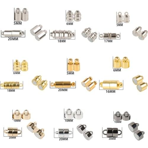 5 Sets Stainless Steel Tube Barrel Strong Magnetic Clasp Beads End Clasp Connectors Fit Bracelet Necklace For Jewelry Making DIY