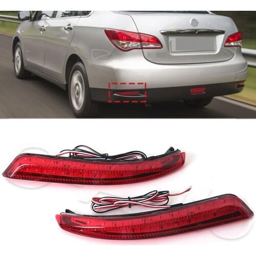 Car Reflector LED Stop Brake Light Fog Lamp Daytime lamp For Nissan Almera Bluebird Sylphy Backup Tail Bumper 2006 2007-2014