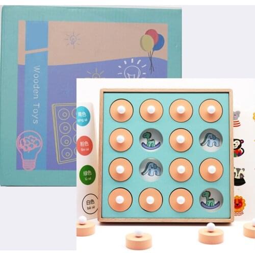 Wooden Colorful 3D Puzzles Board Memory Chess Game Educational Toys Hands Brain Training Clip Beads Math Toy Game For Children