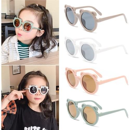 Cartoon Kids Sunglasses Bear Flower Shape Frame Child Shades Eyewear Street Beat Baby Eyeglasses Boys Girls Streetwear Glasses