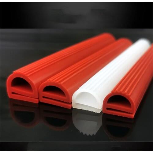 E Shape Silicone Rubber Sealing Strip Oven Door Seals High Temperature Heat Resistant Strip 5m White