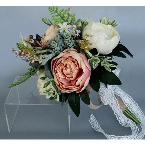 Elegant Pearl Wedding Flowers Mini Bridal Bouquets Crystal Sparkle Bouquet Bride Bridesmaid Wedding Bouquet