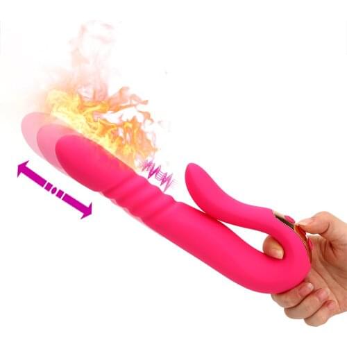 IKOKY Automatic Telescopic Wand Dildo Vibrator Vaginal Massager Sex Toys For Woman Heating Vibrator Clitoris Stimulator