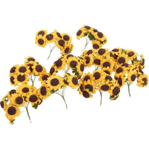 5Pcs beautiful sunflower bouquet silk flower high quality artificial flower home garden party wedding decoration DIY