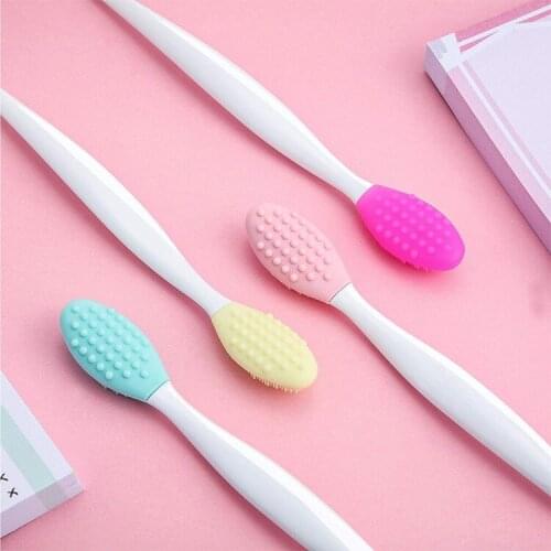 Beauty Skin Care Wash Face Silicone Brush Exfoliating Nose lip Clean Blackhead Removal Brush Tool With Replacement head
