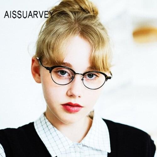 Round Designer Titanium Optical Eyeglasses Frames Glasses Frame Women Fashion Retro Vintage Men Frames Prescription Acetate New