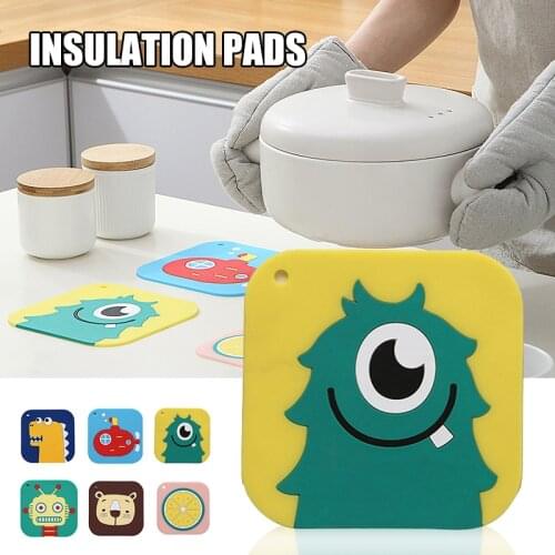 Kitchen Cartoon Animal Heat Insulation Pad Retro Pvc Square High Temperature Resistant Household Anti-scalding Tea Coasters
