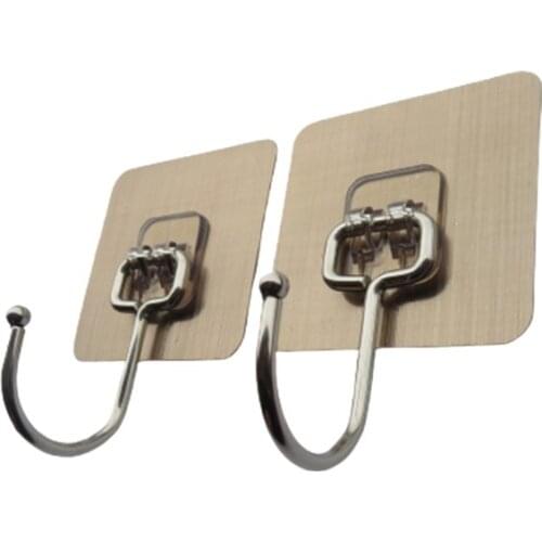 Kitchen Stainless Steel Hook Self Adhesive Home Wall Door Hook Multi-Purpose Storage Hooks For Bathroom Coat Rustproof Hook