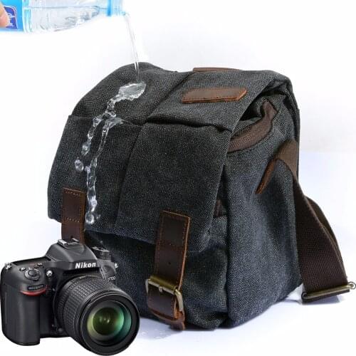 M137 New Portable Vintage Canvas Micro DSLR Camera Shoulder Bag Shoulder Messenger Bag for Canon for Nikon for Sony for Olympus