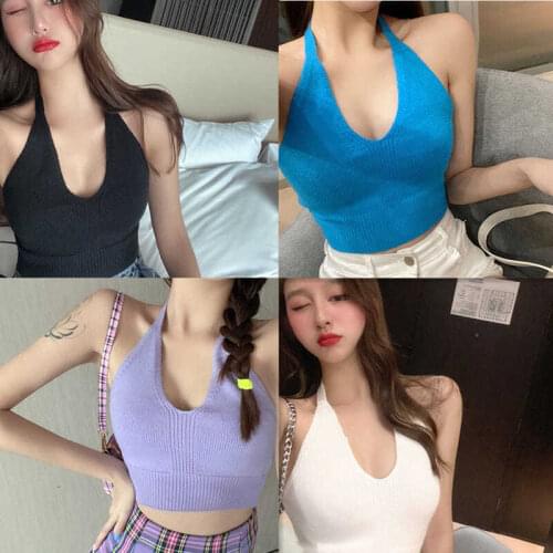 Sexy Fitness Sport Tank Tops Outside Wear Hanging Neck Sleeveless Suspenders Women Short Bottoming Top Sports Shirts Yoga Vest