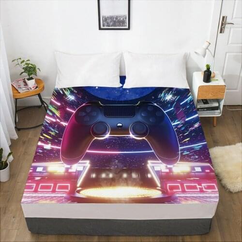 Cartoon Gamepad Childrens Elastic fitted sheet bed sheet With An Elastic Band Mattress Cover Bed cover for kids baby starry sky