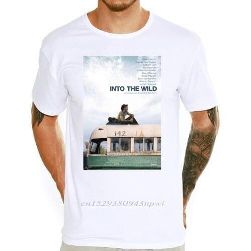 Movie Poster Into The Wild Printed Mens T Shirt Cool Boys Tops Short Sleeve Novelty Casual Style Male T-shirt Tshirt