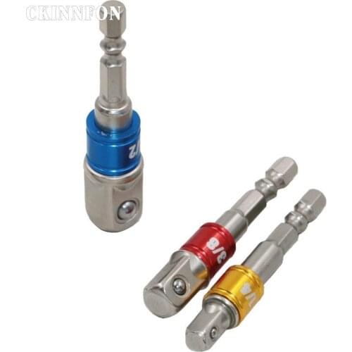 DHL 100 Set 3 Sizes Color 1/4 "3/8" 1/2 "Steel Socket Adapter Hex Shank Set Extension Drill Bits Bar Hex Bit Set Power Tools