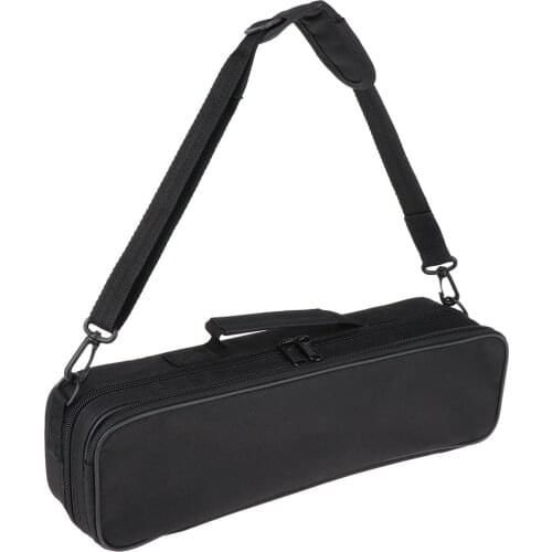 Nylon 16 Hole Flute Case Storage Bag Organizer Black 400x115x80mm