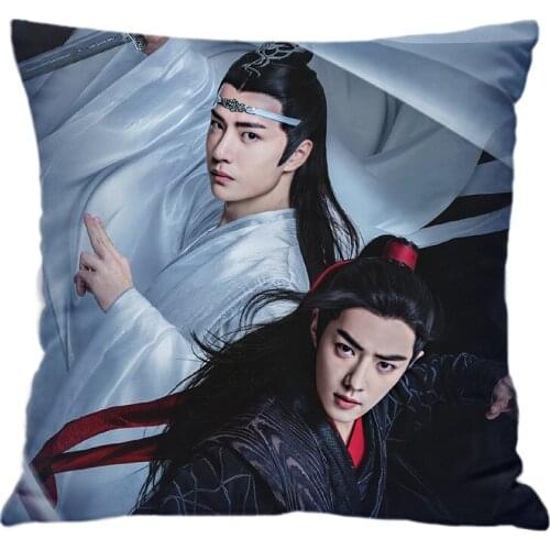 New Mo Dao Zu Shi Anime Pillow Cover Bedroom Home Office Decorative Pillowcase Square Zipper Pillow case Satin Soft Cover