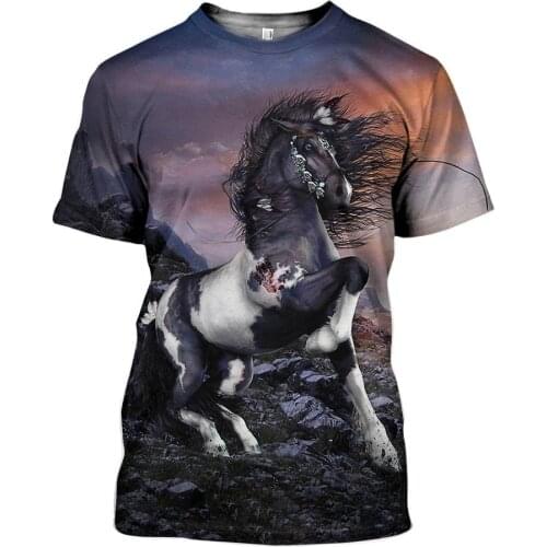 CLOOCL Newest Horse Men T-shirts 3D Animals Print Men Clothing Pullover Tops Women Streetwear