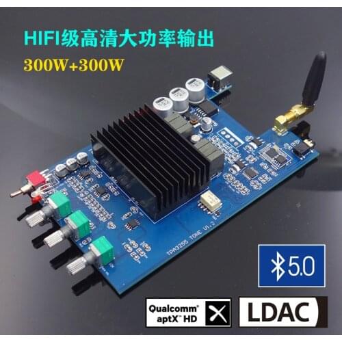 New TPA3255 Audiophile HIFI Bluetooth 5.0 High Power Amplifier Board Digital Amplifier 300W+300W