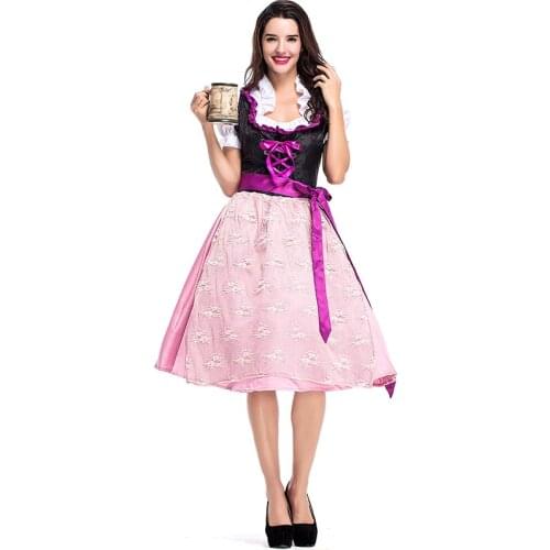 New German Beer Carnival Purple Pink Beer Costume Party Party Carnival Clothes Thanksgiving Easter Clothes