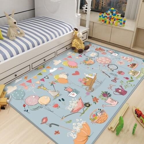 New Rectangle Children Comfortable Carpet Non-Slip Children Flannel Round Cartoon Carpet Baby Hand Print Carpet Baby Play Mat