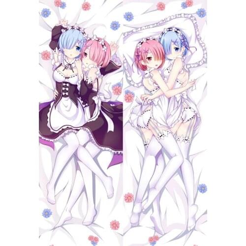 Wholesale Japan Anime Re:Zero Rem Ram Maid Dakimakura Manga Body Throw Cushion Pillow Cover Otaku Cosplay Huggable Pillowcase