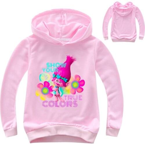 2021 Autumn boutique childrens clothing trolls spring and autumn pullover boys hoodies cartoon characters girls sweater