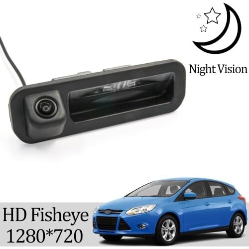 Owtosin HD 1280*720 Trunk Handle Rear View Camera For Ford Focus 3 2011 2012 2013 before facelift Car Reverse Parking Monitor