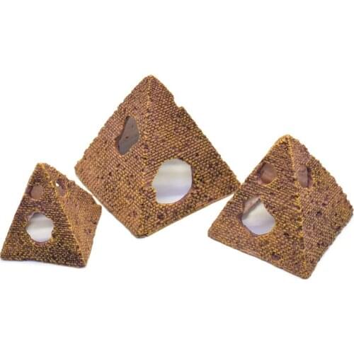 Resin Aquarium Pyramid Fish and Shrimp Hideout Fish Tank Landscaping Decoration Furniture Pet Products SML