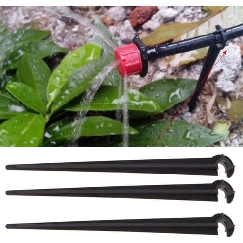 Durable 1/4'' C-type Hook Fixed Stem Support Holder Stakes for 4/7mm Hose Flowerpot Drip Irrigation Fitting Greenhouse