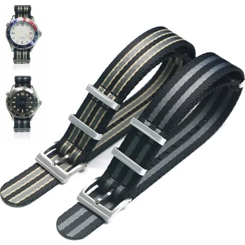 18mm Nylon Strap 20mm 22mm Nato Watchband Bracelet For Omega/Rolex/Seiko French Troops Parachute Bag Military Striped Watch Belt