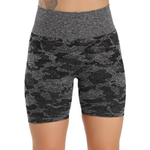 FITTOO Sexy High Waist Shorts Female Camos Seamles Running Fitness Shorts Elastic Hip Stretch Women Leggings Gym Clothing