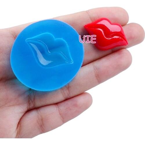 FYL505U 28.8mm x 16.9mm Lips Silicone Mold Fondant Cake Decoration Candy Resin Clay Earrings Necklace Craft Soap Candle