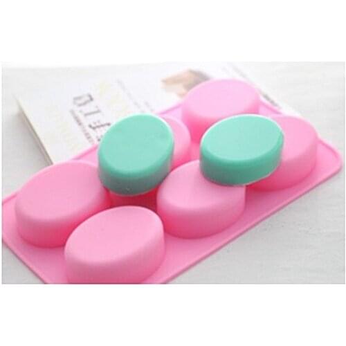 1pcs Six-Holes Ellipses Shaped (xj235) Silicone Handmade Soap/Cake Mold Crafts DIY Mould